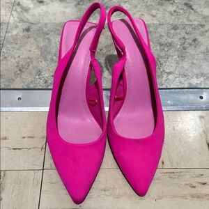 Stradivarius Fuchsia Slingback Heels